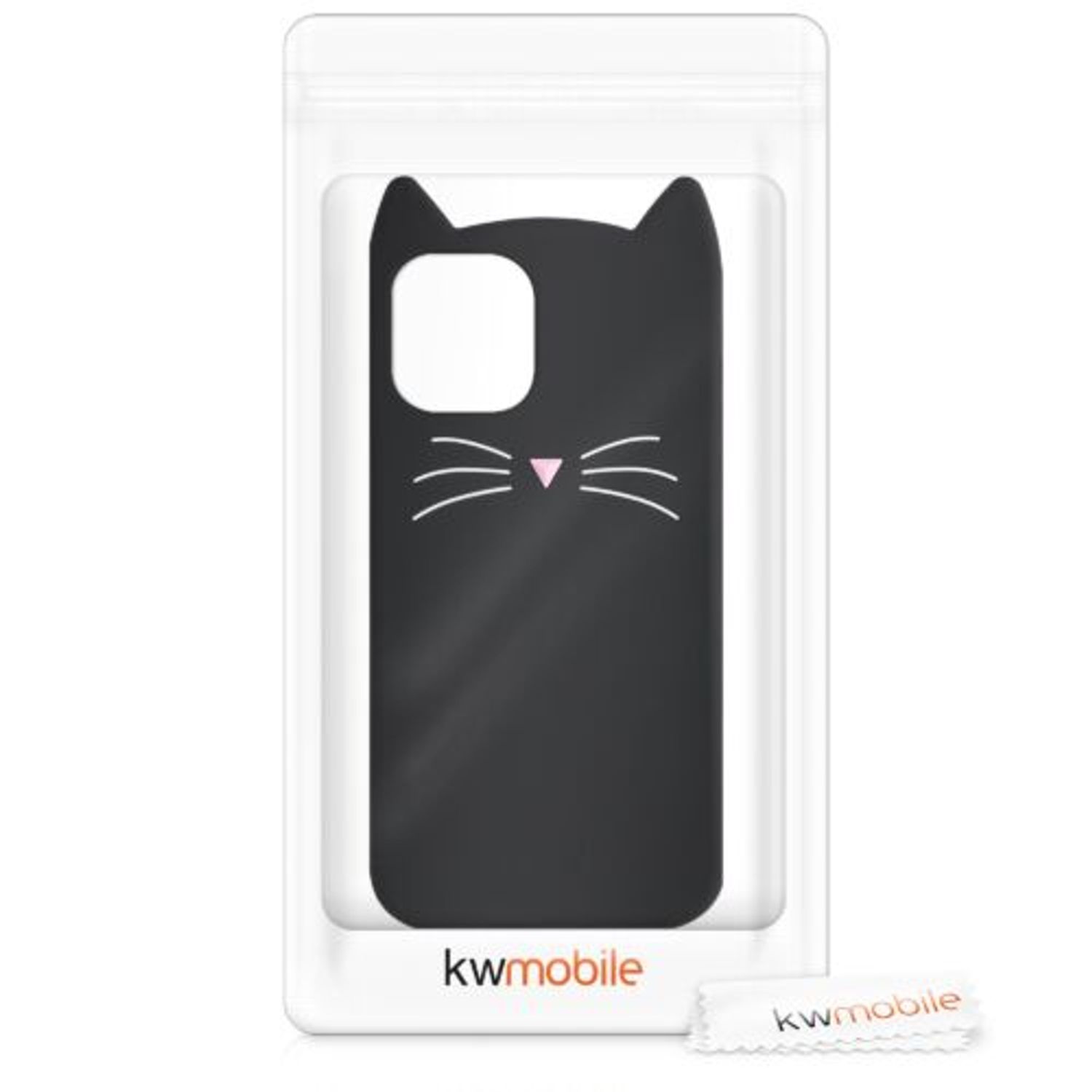 Husa pentru Apple iPhone 12 Mini, Silicon, Negru, 55617.01, Kwmobile fotografia produsului View 7 L