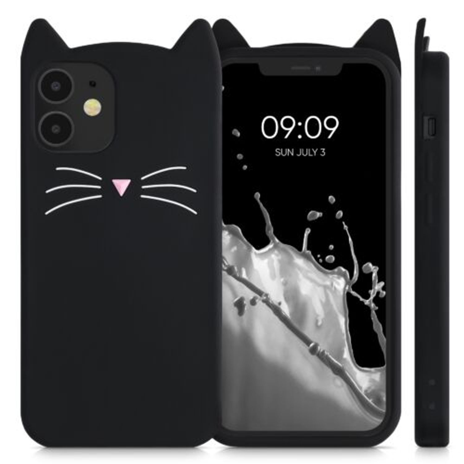 Husa pentru Apple iPhone 12 Mini, Silicon, Negru, 55617.01, Kwmobile fotografia produsului View 2 L