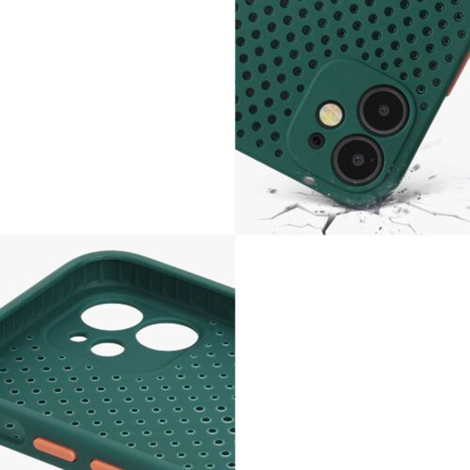 Husa pentru Apple iPhone 12 Mini, Silicon, Verde, 55896.80, Kwmobile fotografia produsului View 7 L