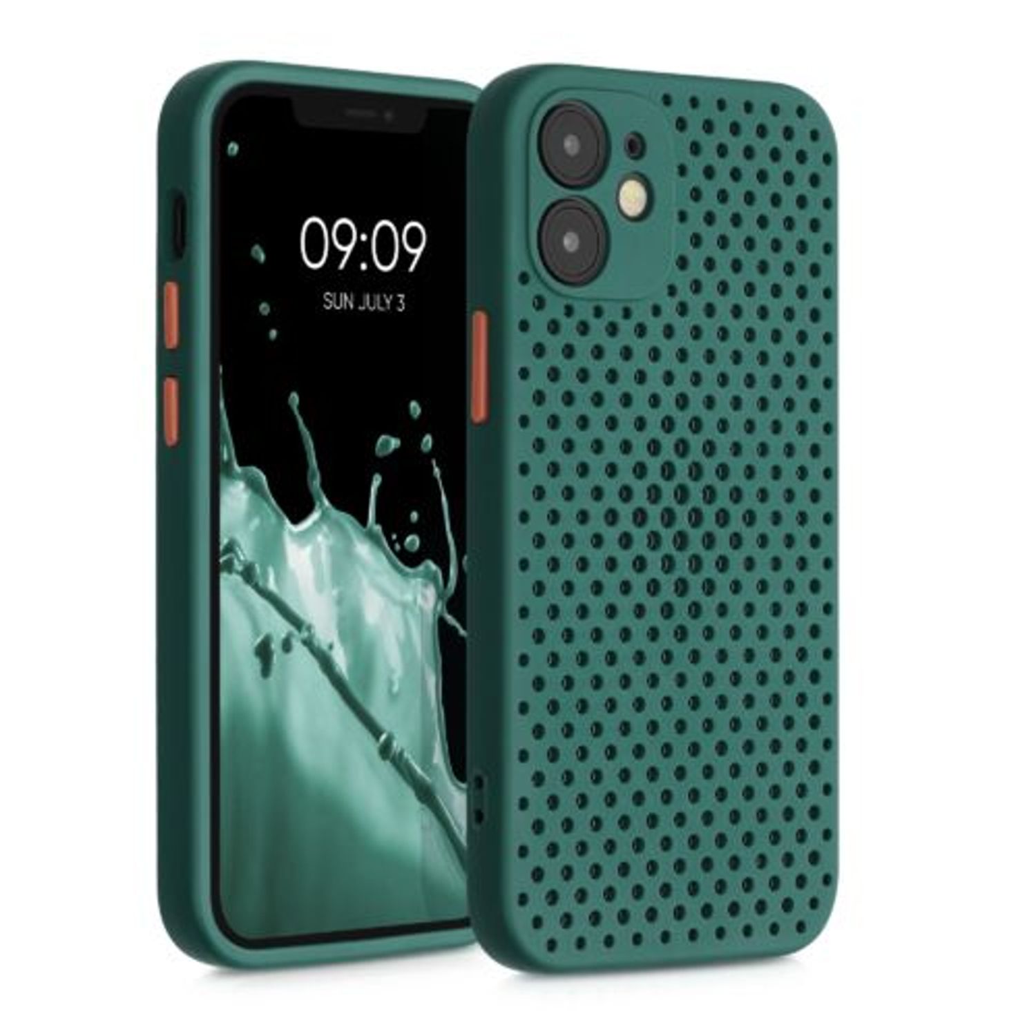 Husa pentru Apple iPhone 12 Mini, Silicon, Verde, 55896.80, Kwmobile fotografia produsului