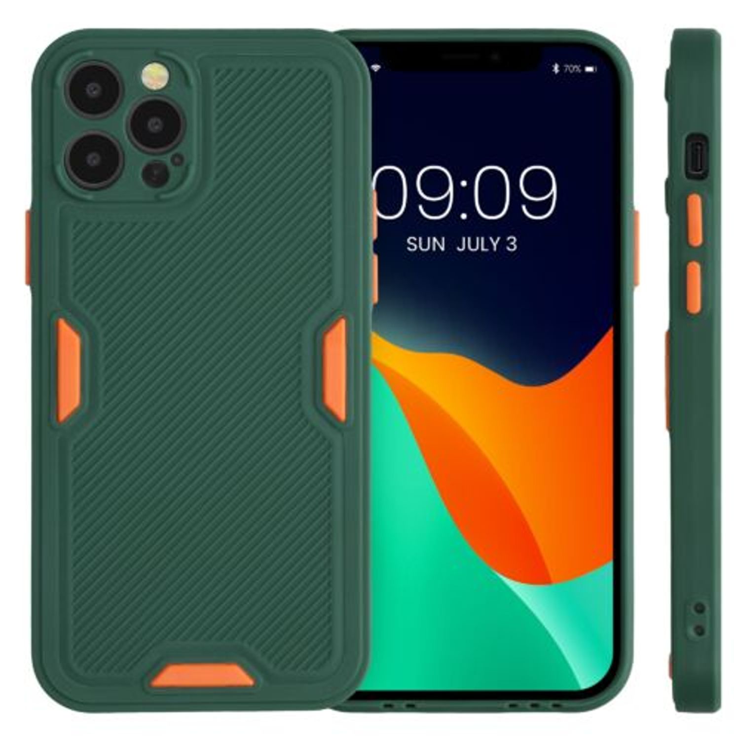 Husa pentru Apple iPhone 12/iPhone 12 Pro, Silicon, Verde, 56700.07, Kwmobile fotografia produsului View 2 L