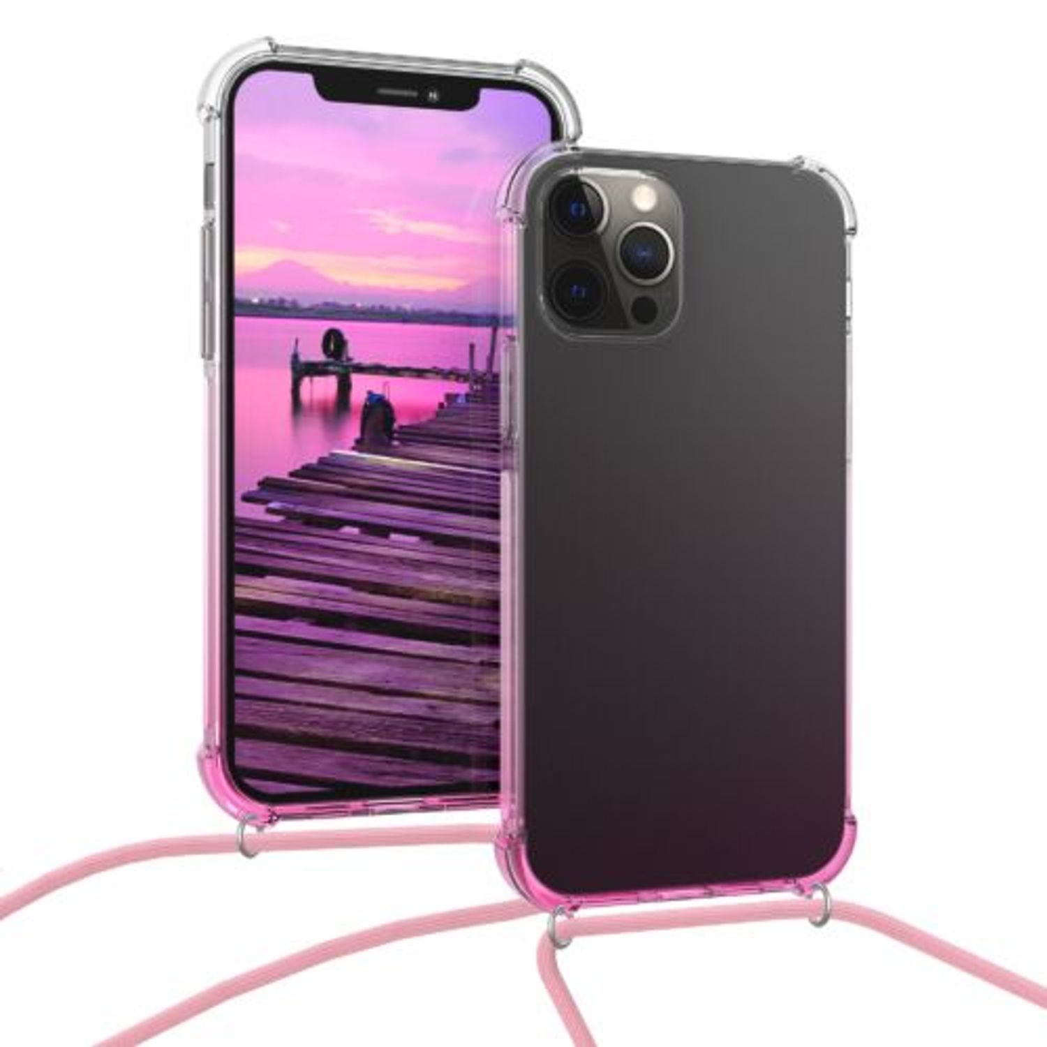 Husa pentru Apple iPhone 12 Pro Max, Silicon, Roz, 54085.05, Kwmobile fotografia produsului View 5 L