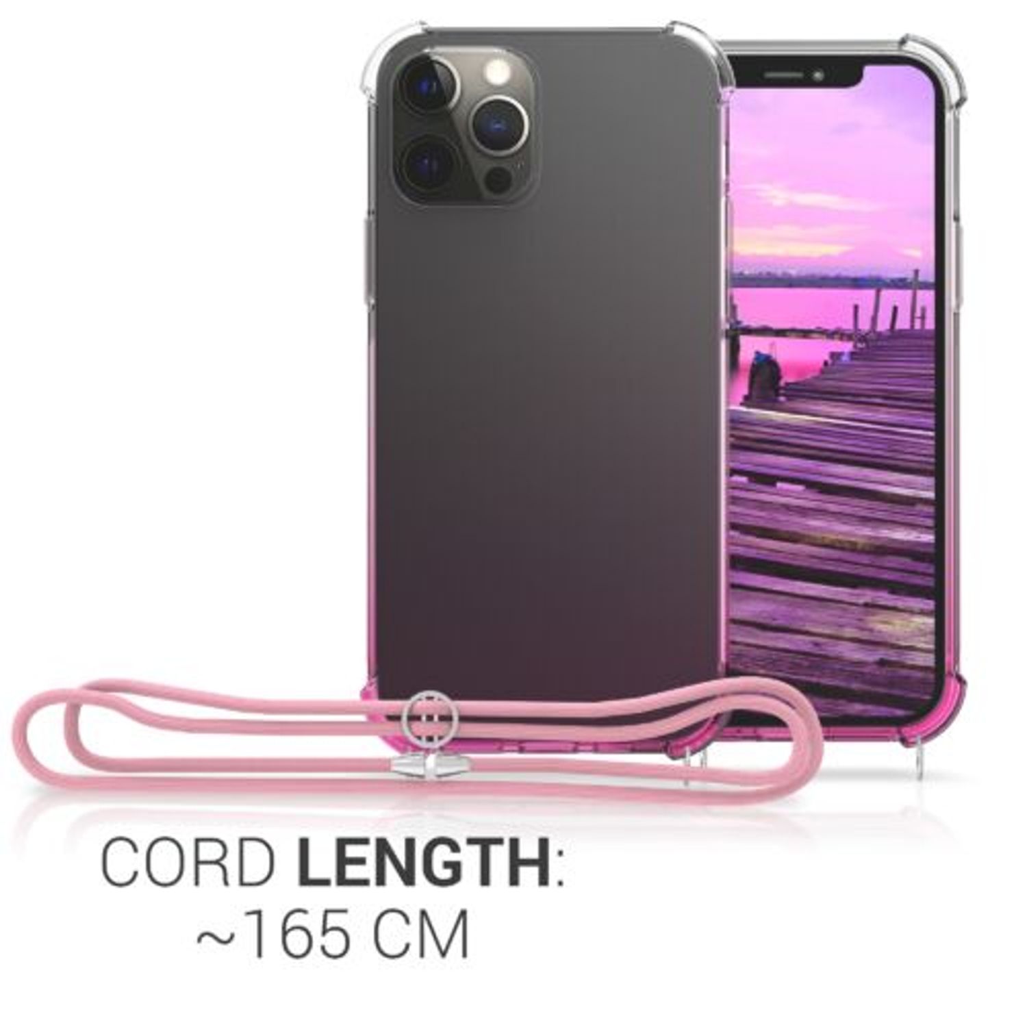 Husa pentru Apple iPhone 12 Pro Max, Silicon, Roz, 54085.05, Kwmobile fotografia produsului View 4 L