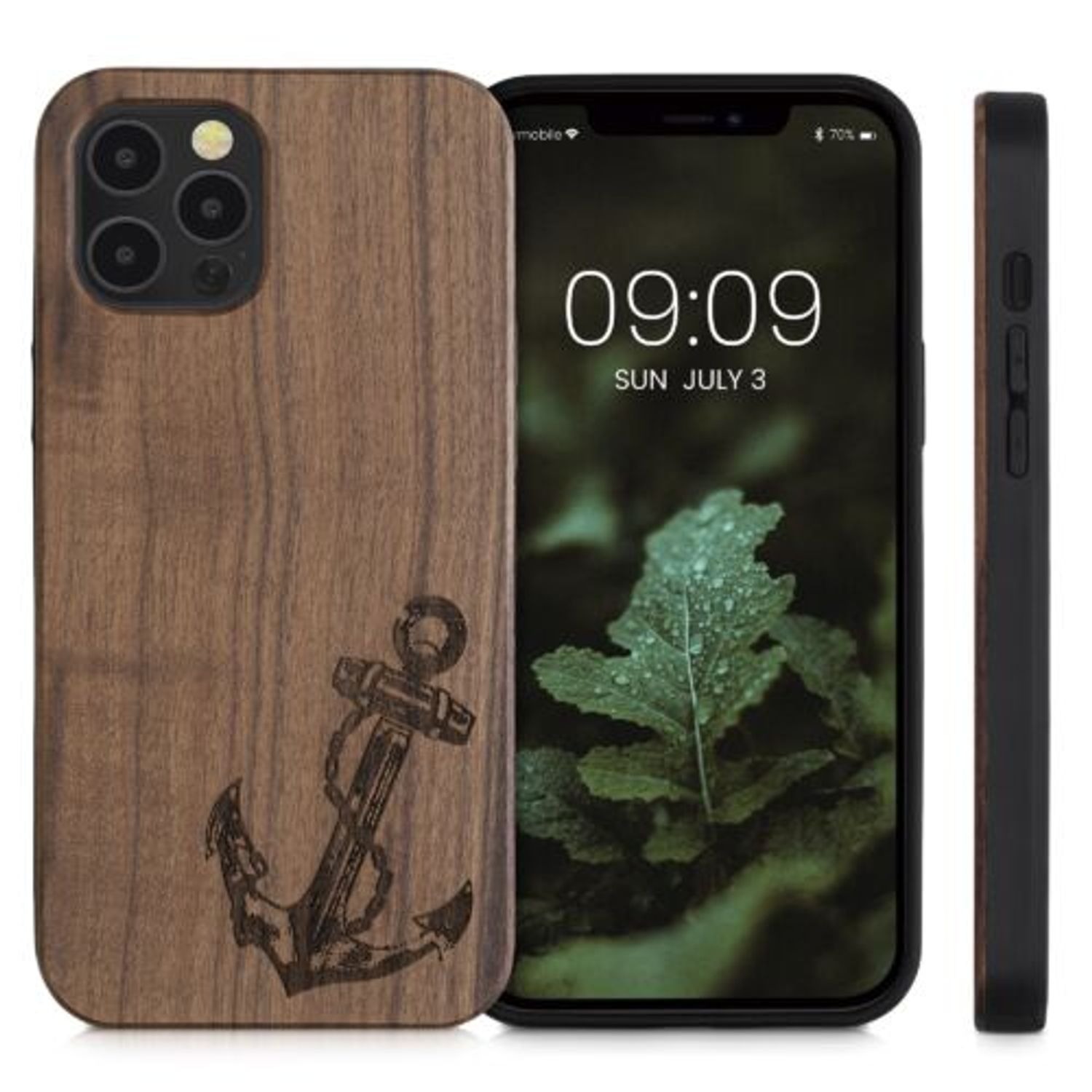 Husa pentru Apple iPhone 12 Pro Max, Lemn, Maro, 52736.08, Kwmobile fotografia produsului View 2 L