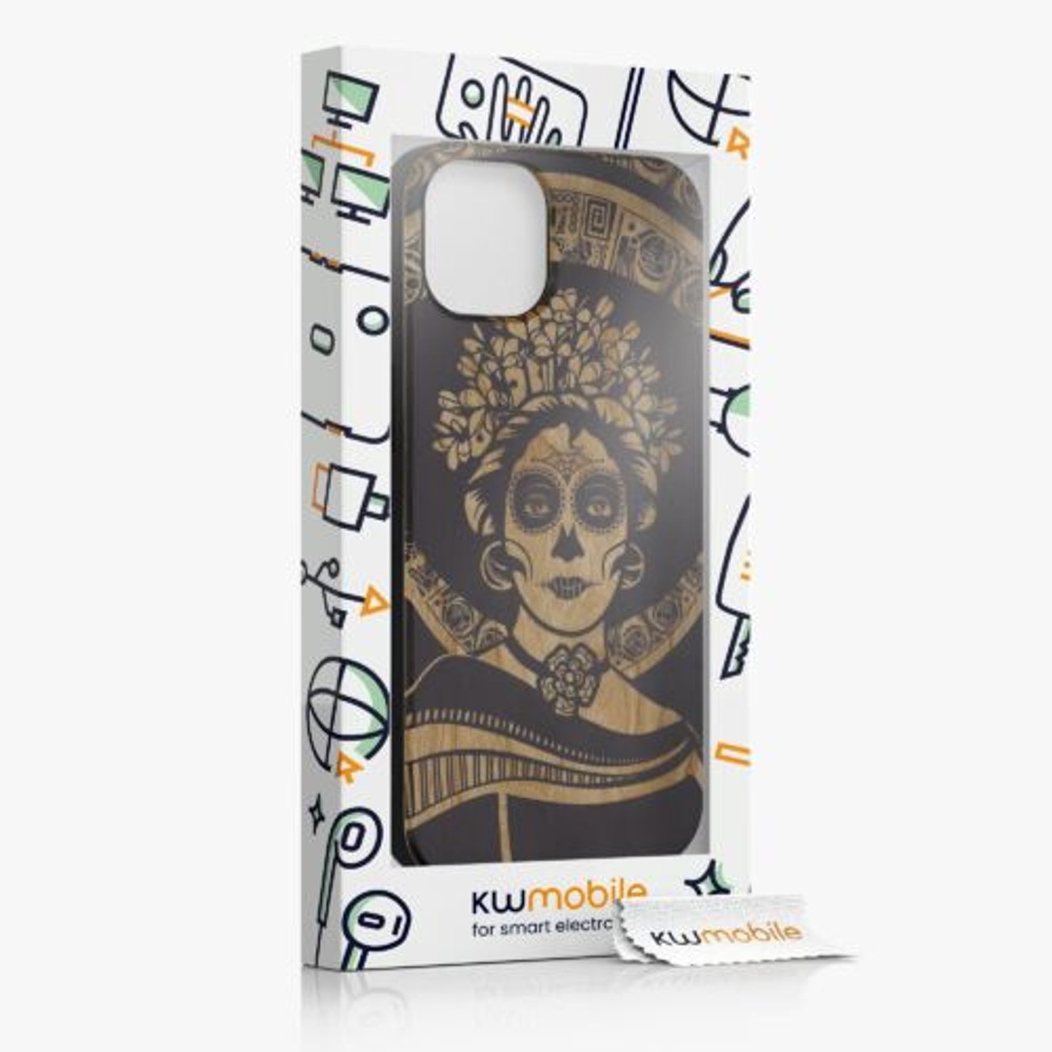 Husa pentru Apple iPhone 13, Lemn, Negru, 55953.08, Kwmobile fotografia produsului View 5 L