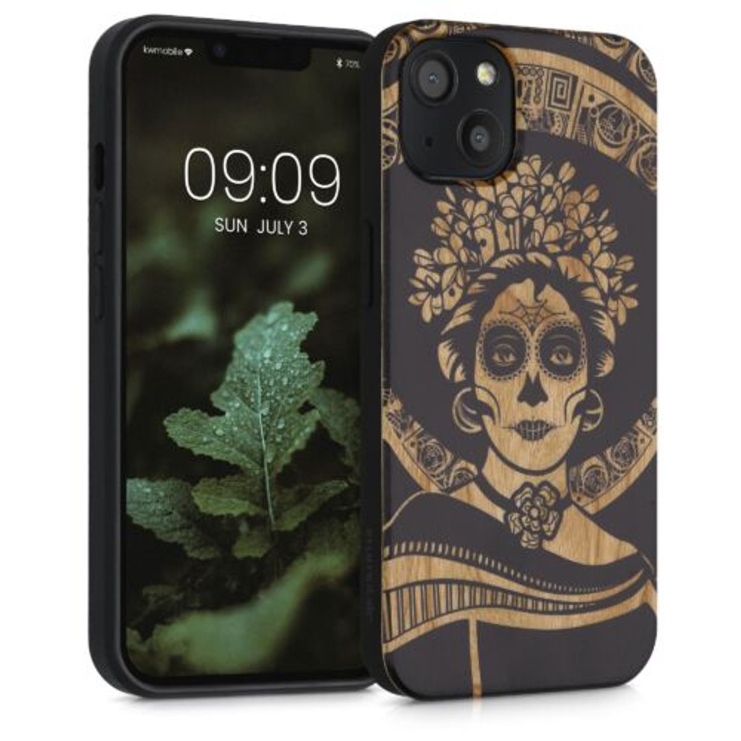 Husa pentru Apple iPhone 13, Lemn, Negru, 55953.08, Kwmobile fotografia produsului