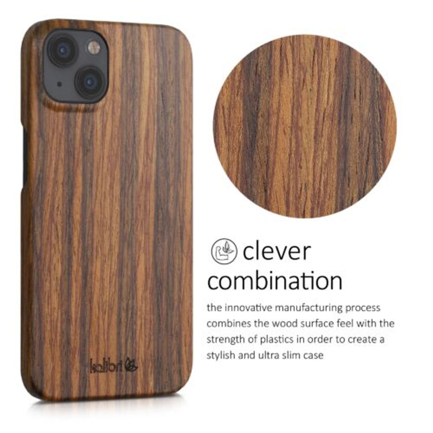 Husa pentru Apple iPhone 13, Lemn, Maro, 56406.05, kalibri fotografia produsului View 5 L