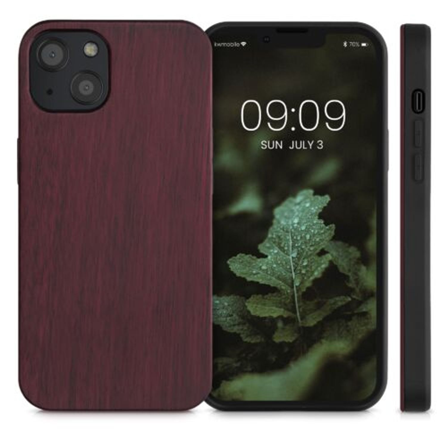 Husa pentru Apple iPhone 13, Lemn, Rosu, 55954.20, Kwmobile fotografia produsului View 2 L