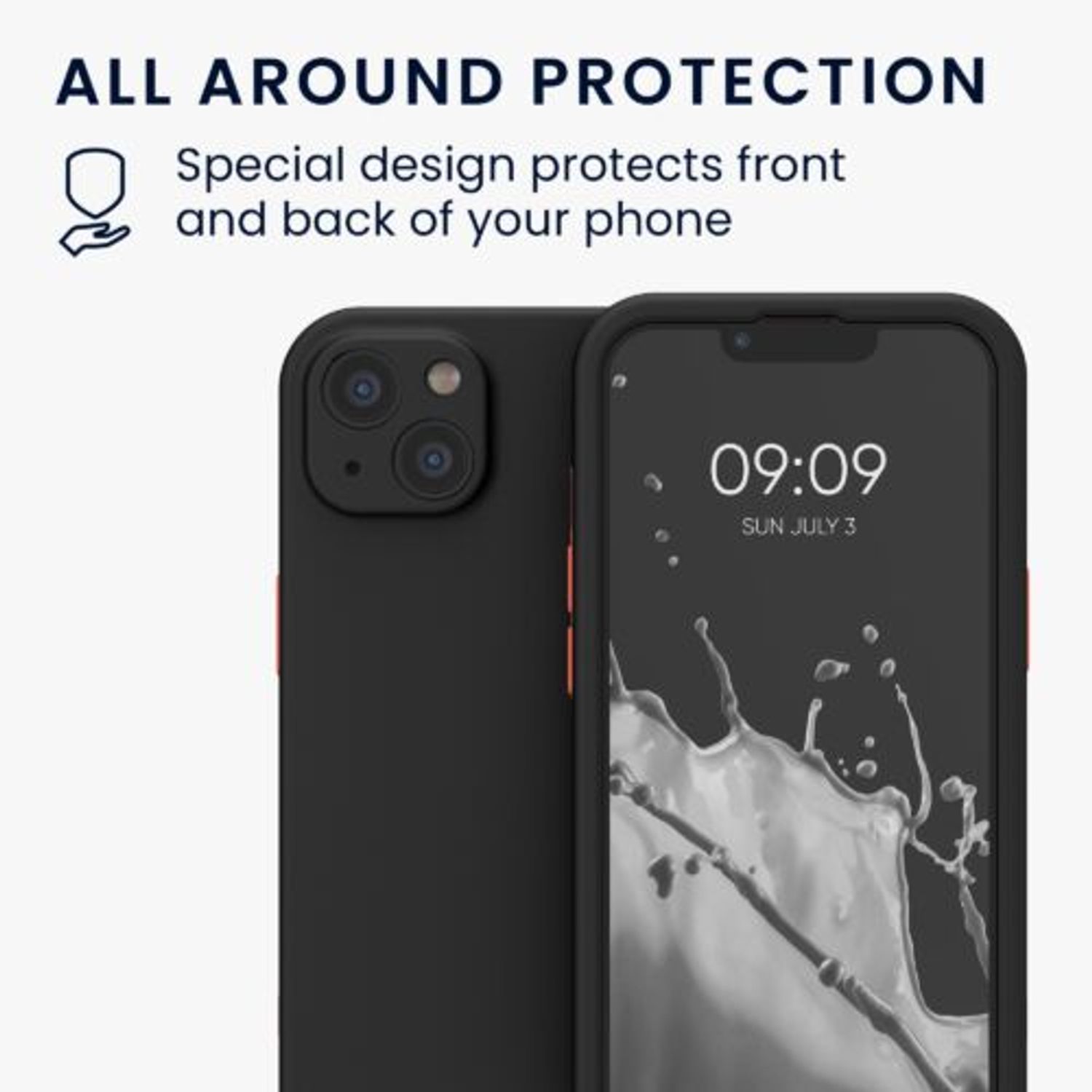 Husa pentru Apple iPhone 13, Plastic, Negru, 56433.01, Kwmobile fotografia produsului View 4 L