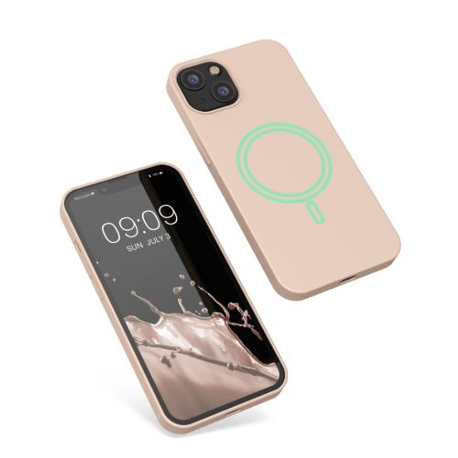 Husa pentru Apple iPhone 13, Silicon, Roz, 56559.10, Kwmobile fotografia produsului View 2 L