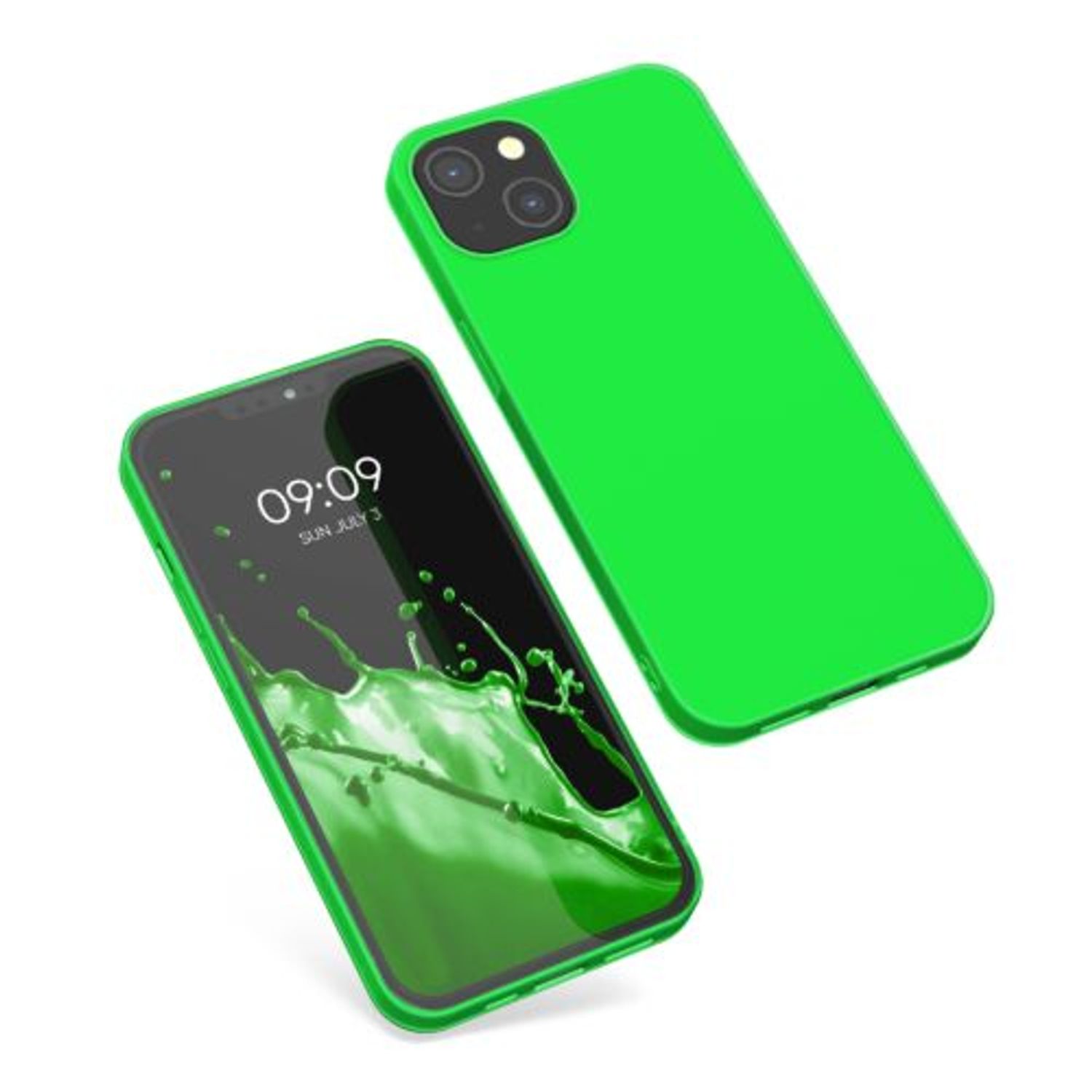 Husa pentru Apple iPhone 13, Silicon, Verde, 55943.44, Kwmobile fotografia produsului View 2 L