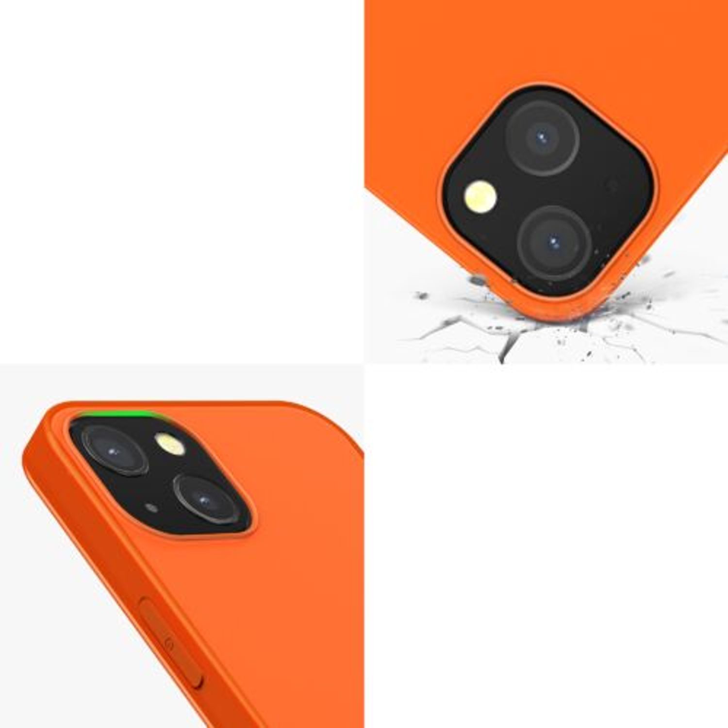 Husa pentru Apple iPhone 13, Silicon, Portocaliu, 55943.69, Kwmobile fotografia produsului View 11 L