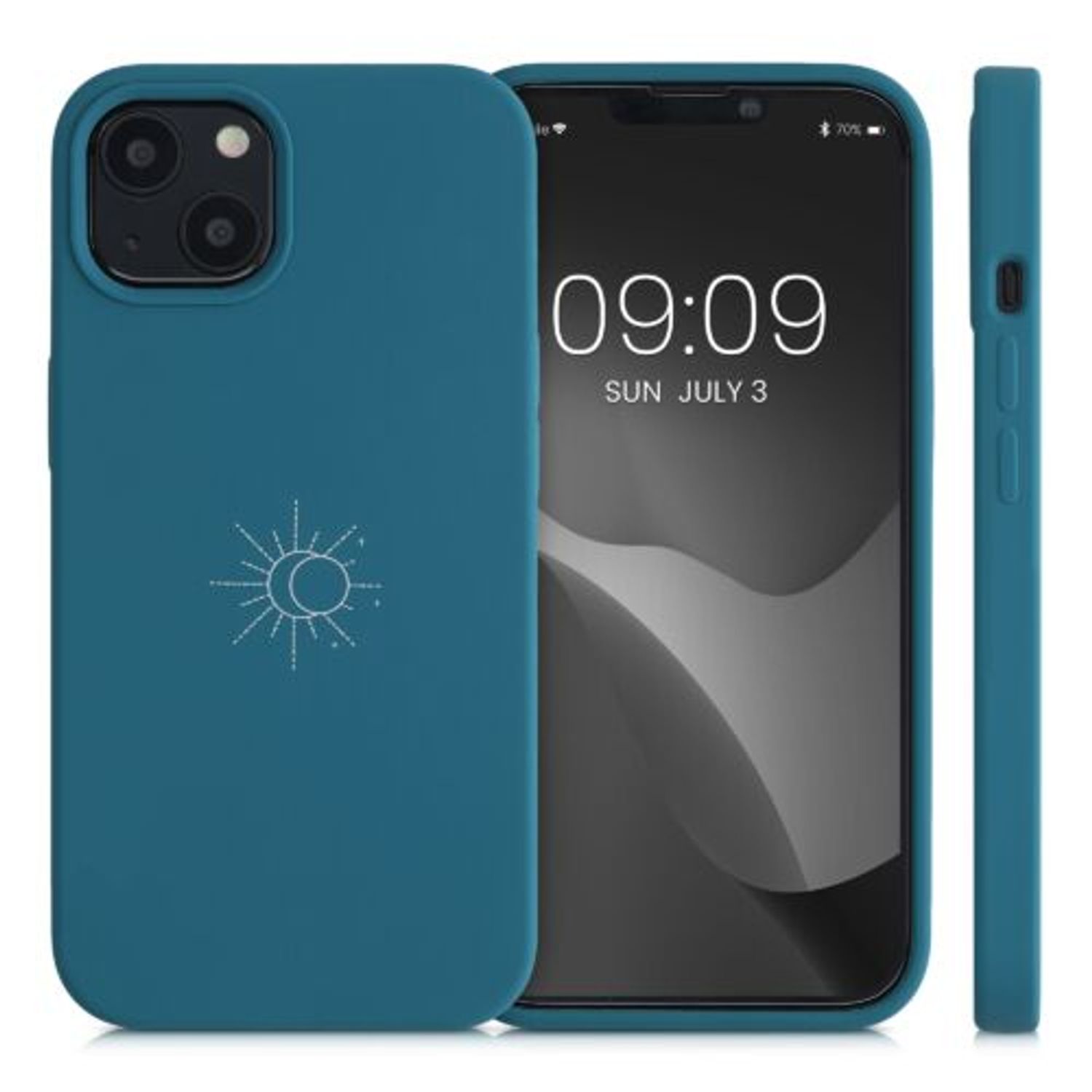 Husa pentru Apple iPhone 13, Silicon, Verde, 56446.02, Kwmobile fotografia produsului View 2 L