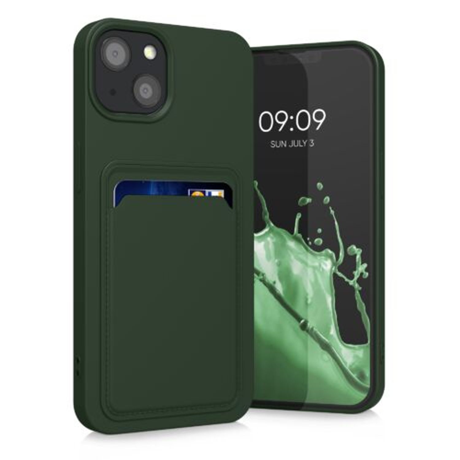 Husa pentru Apple iPhone 13, Silicon, Verde, 55955.80, Kwmobile fotografia produsului View 2 L