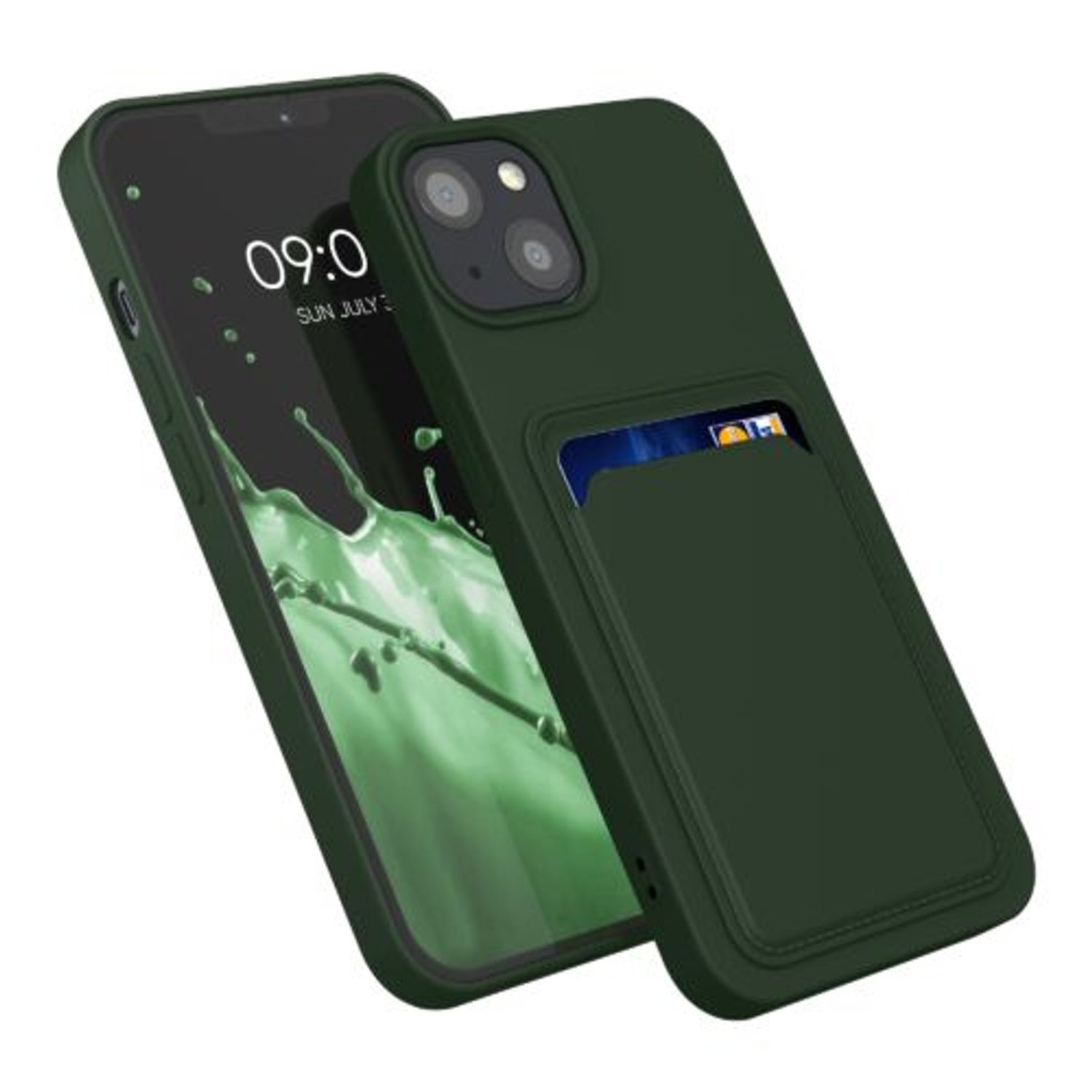 Husa pentru Apple iPhone 13, Silicon, Verde, 55955.80, Kwmobile fotografia produsului