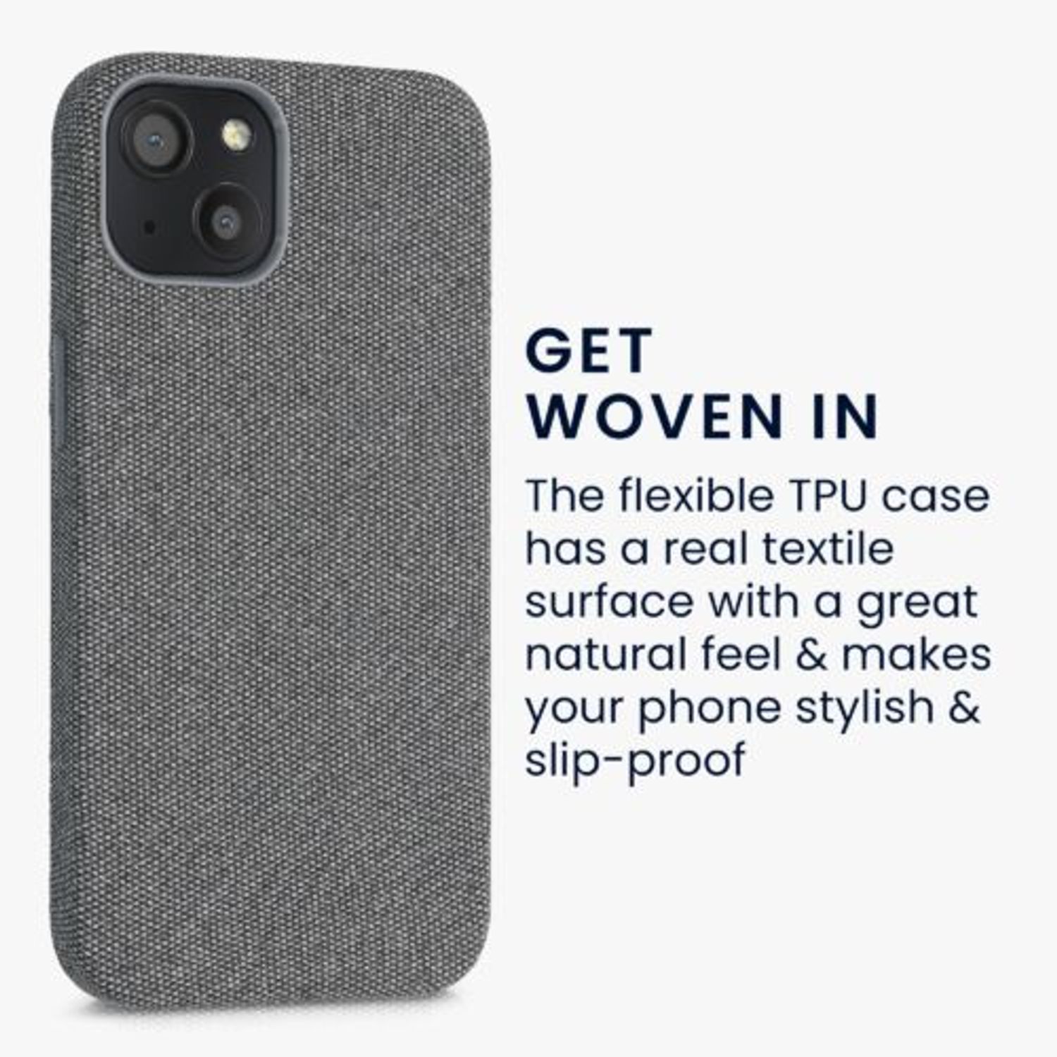 Husa pentru Apple iPhone 13, Textil, Gri, 56771.22, Kwmobile fotografia produsului View 4 L
