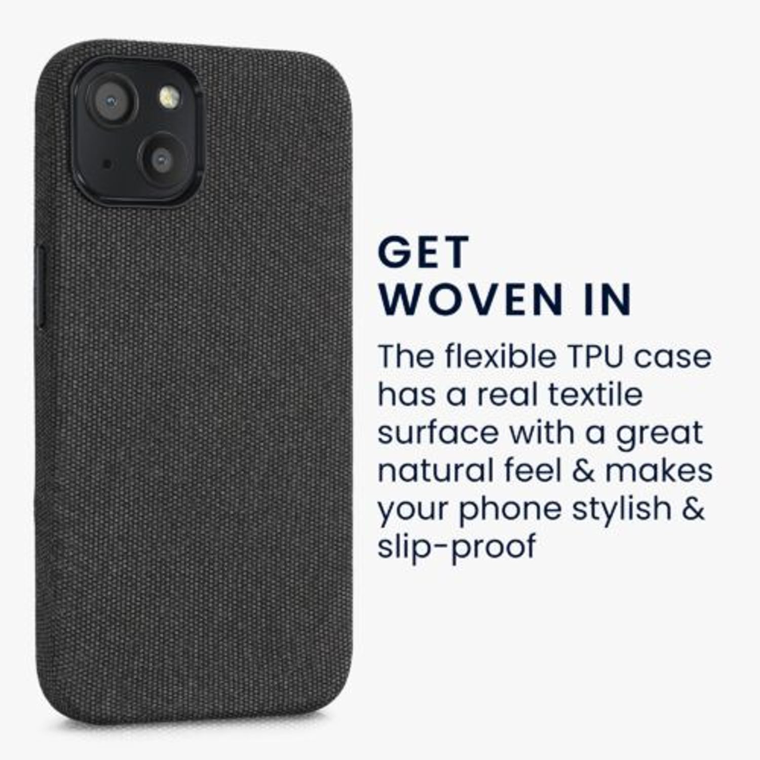 Husa pentru Apple iPhone 13, Textil, Gri, 56771.19, Kwmobile fotografia produsului View 4 L