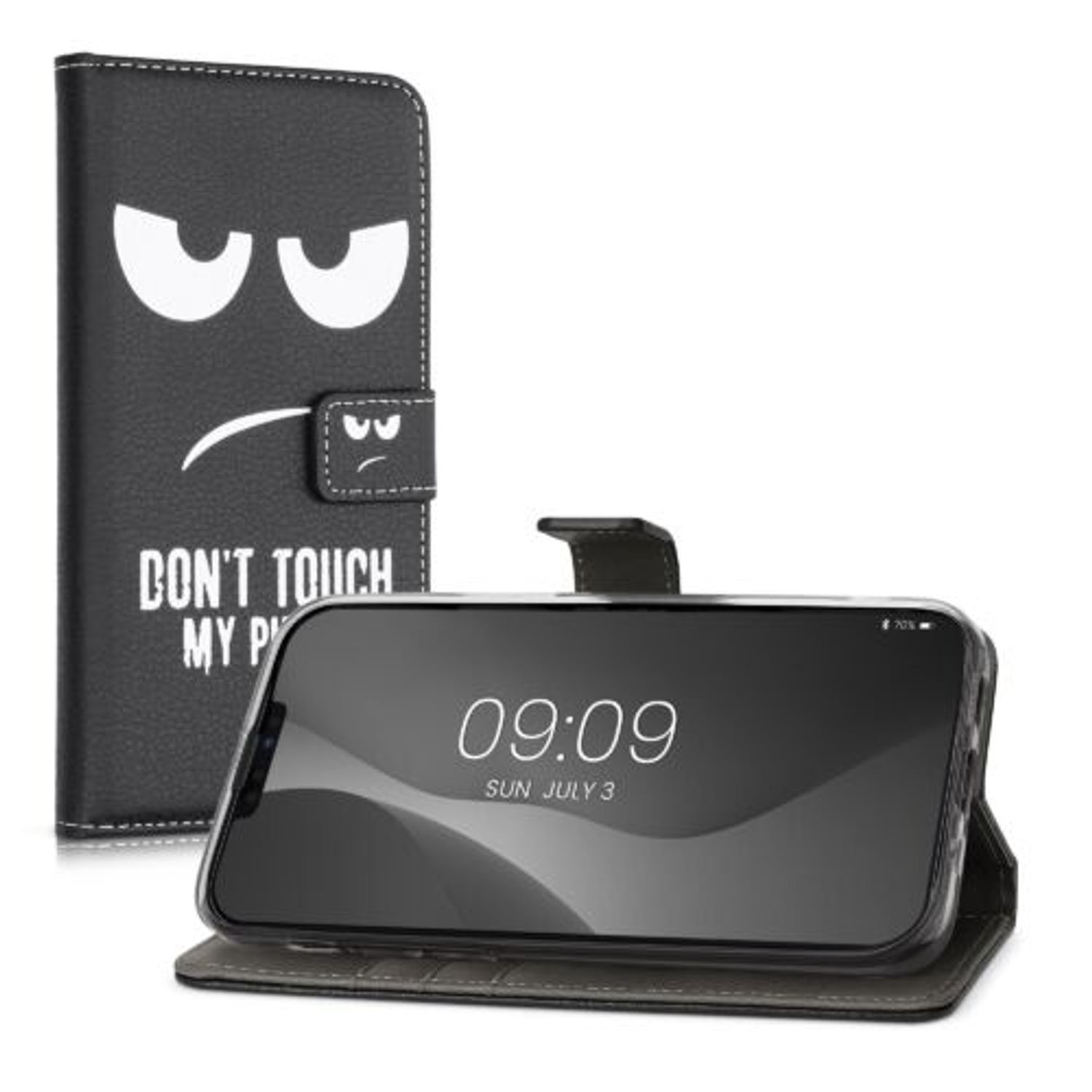 Husa pentru Apple iPhone 13 Mini, Piele ecologica, Negru, 55935.04, Kwmobile fotografia produsului View 2 L
