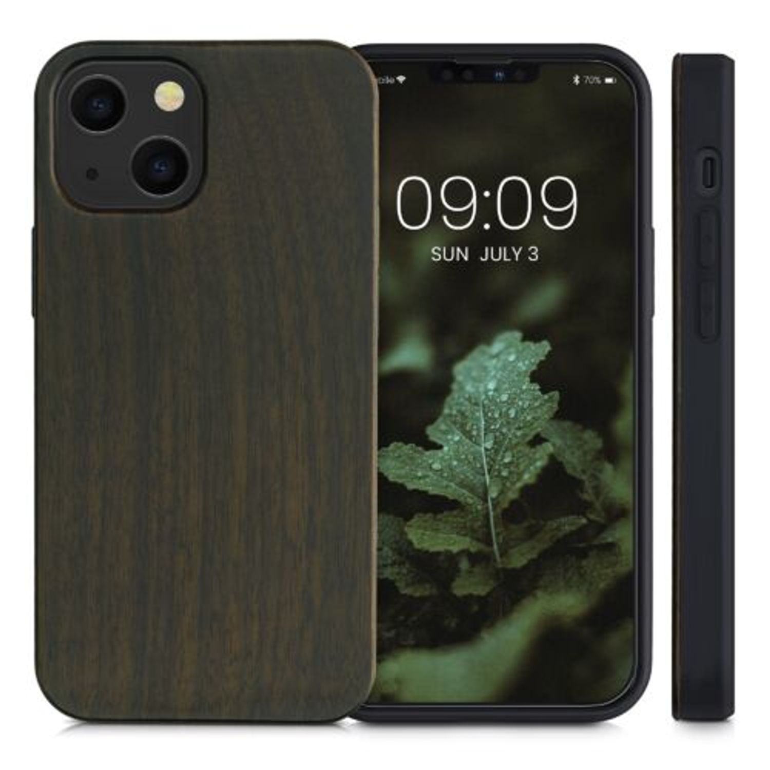 Husa pentru Apple iPhone 13 Mini, Lemn, Verde, 55937.80, Kwmobile fotografia produsului View 2 L