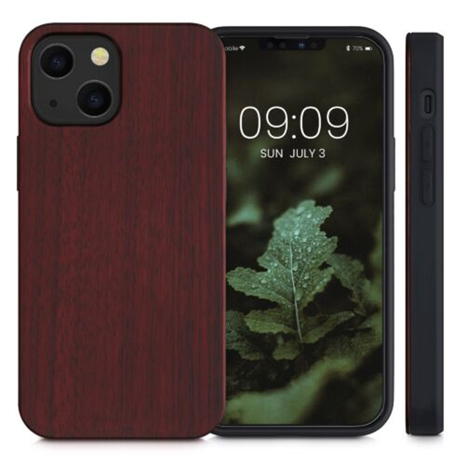 Husa pentru Apple iPhone 13 Mini, Lemn, Rosu, 55937.20, Kwmobile fotografia produsului View 2 L