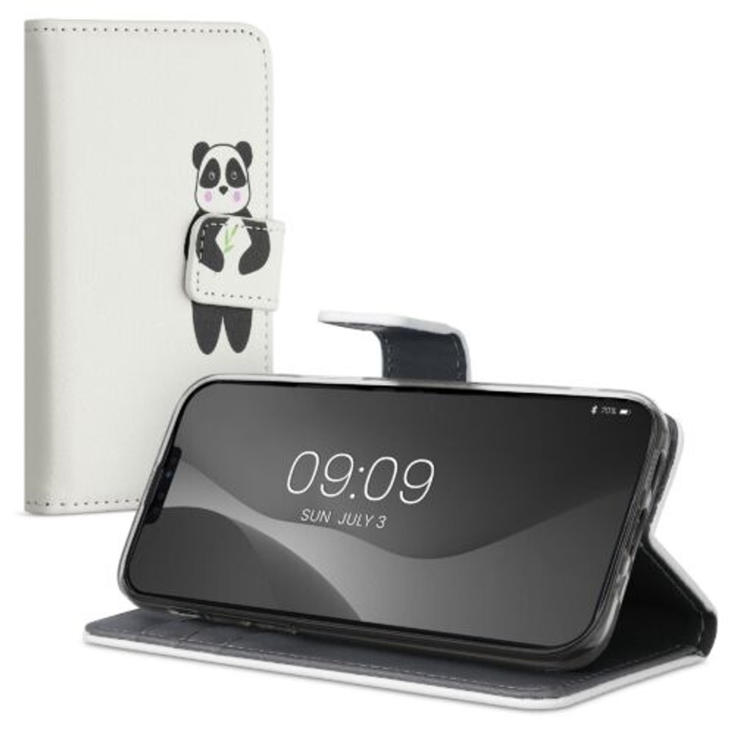 Husa pentru Apple iPhone 13 Mini, Piele ecologica, Alb, 55935.05, Kwmobile fotografia produsului View 4 L