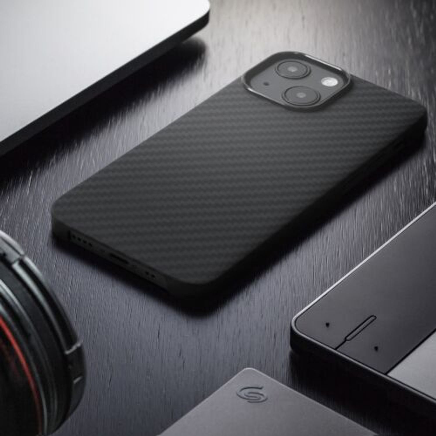 Husa pentru Apple iPhone 13 Mini, Aramida, Negru, 56401.47, kalibri fotografia produsului View 3 L