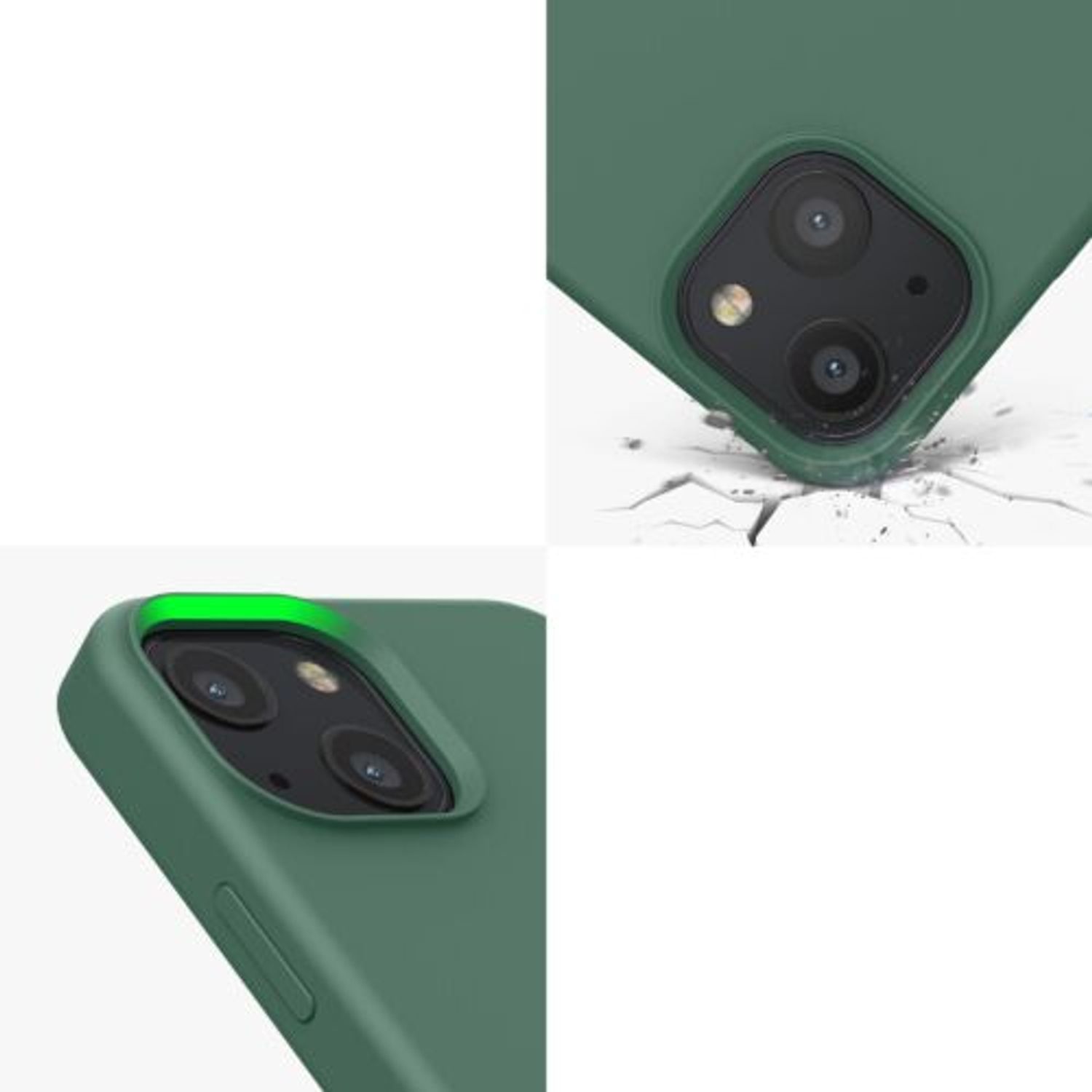 Husa pentru Apple iPhone 13 Mini, Silicon, Verde, 55877.166, Kwmobile fotografia produsului View 11 L