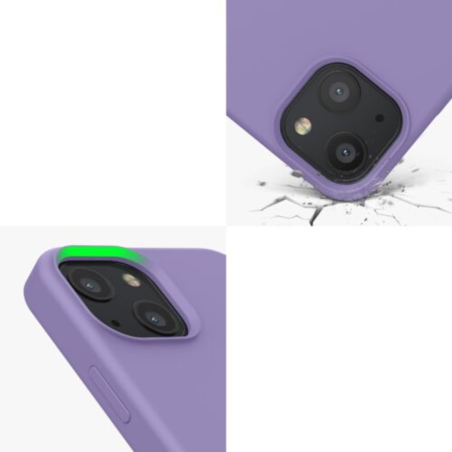 Husa pentru Apple iPhone 13 Mini, Silicon, Mov, 55877.222, Kwmobile fotografia produsului View 9 L