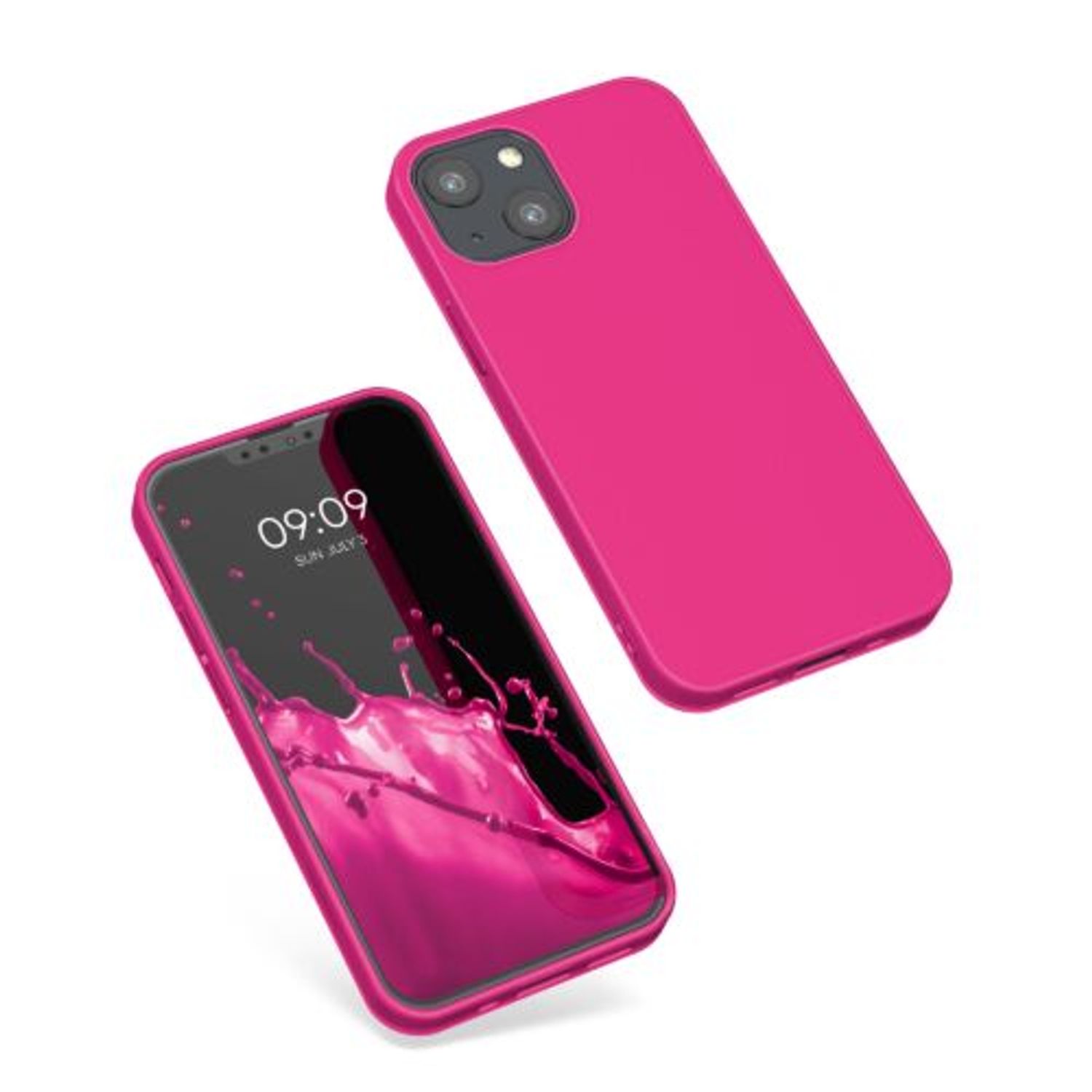 Husa pentru Apple iPhone 13 Mini, Silicon, Roz, 55926.77, Kwmobile fotografia produsului View 2 L