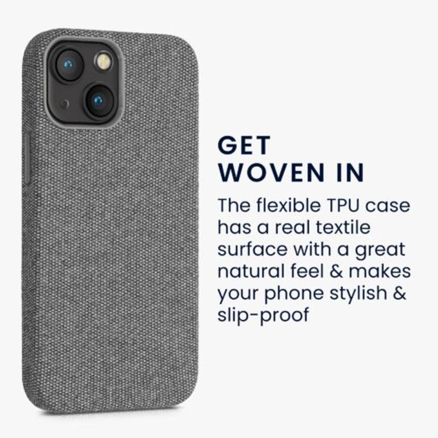 Husa pentru Apple iPhone 13 Mini, Textil, Gri, 56770.22, Kwmobile fotografia produsului View 4 L