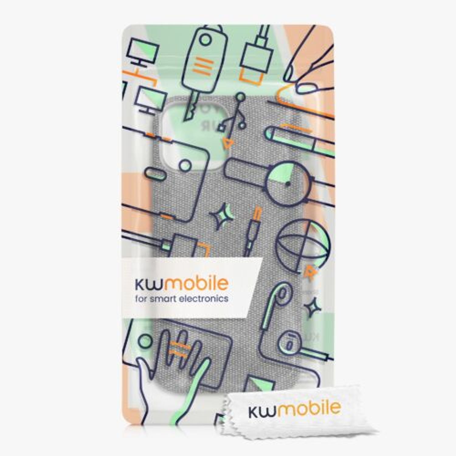 Husa pentru Apple iPhone 13 Mini, Textil, Gri, 56770.22, Kwmobile fotografia produsului View 7 L