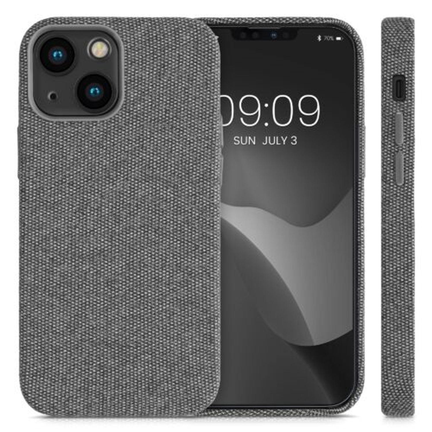 Husa pentru Apple iPhone 13 Mini, Textil, Gri, 56770.22, Kwmobile fotografia produsului View 2 L