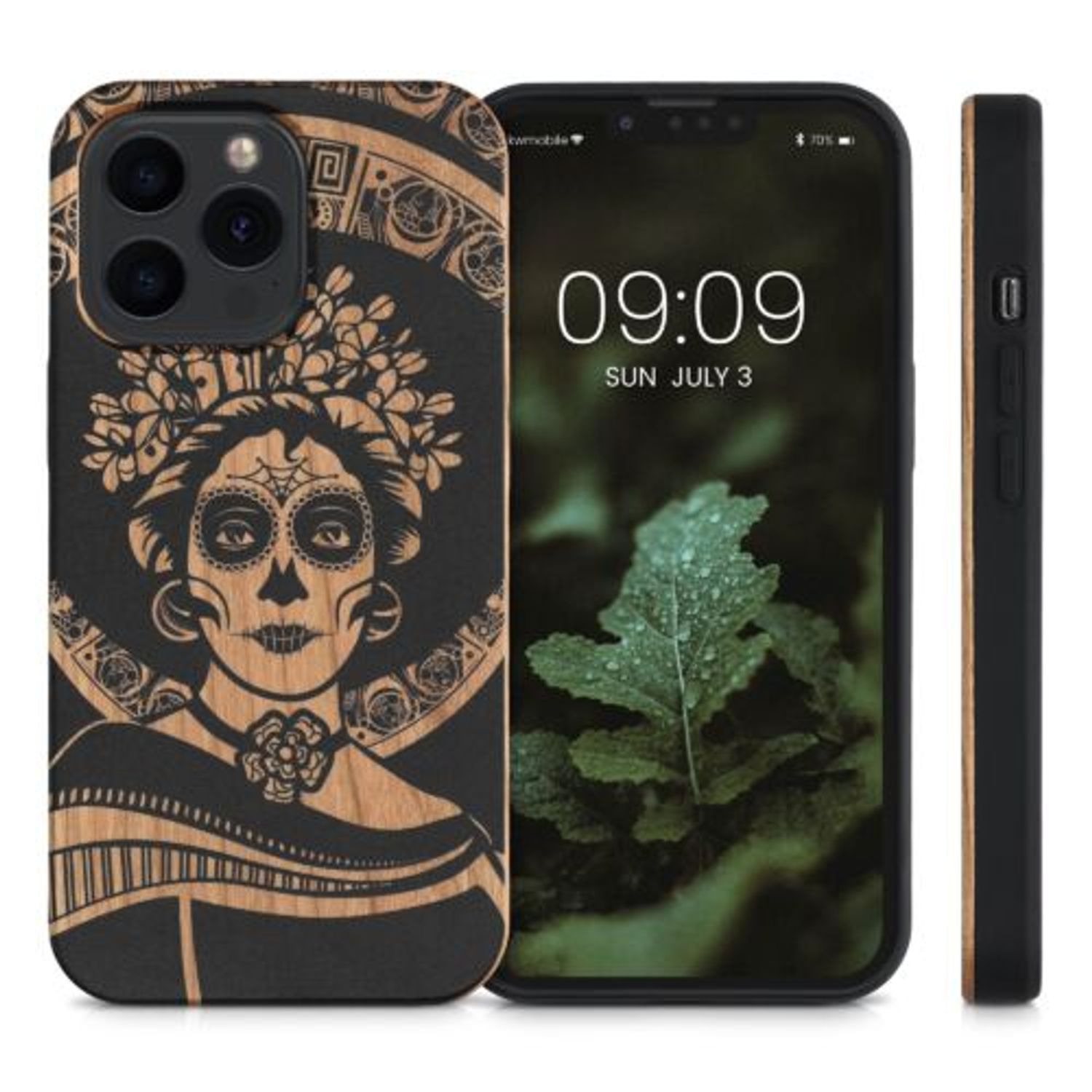 Husa pentru Apple iPhone 13 Pro, Lemn, Negru, 55967.08, Kwmobile fotografia produsului View 2 L
