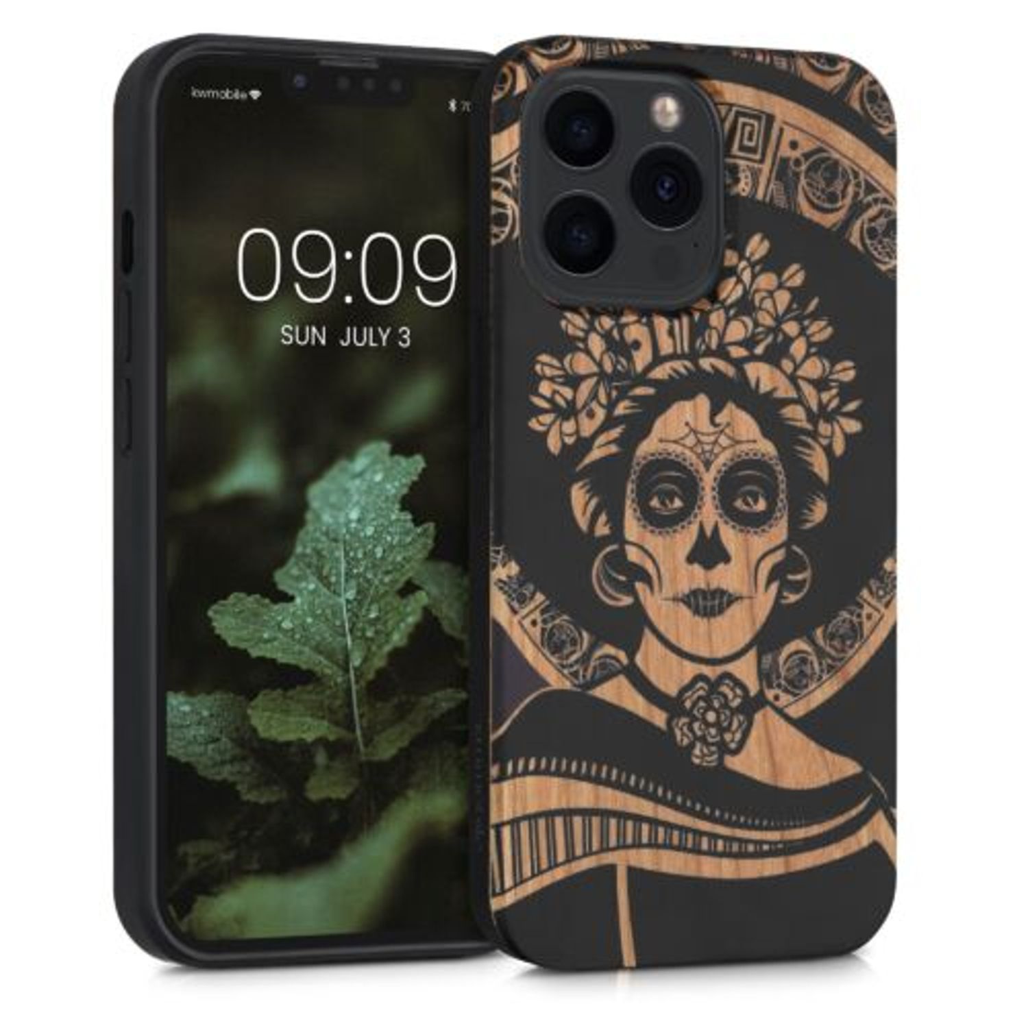 Husa pentru Apple iPhone 13 Pro, Lemn, Negru, 55967.08, Kwmobile fotografia produsului
