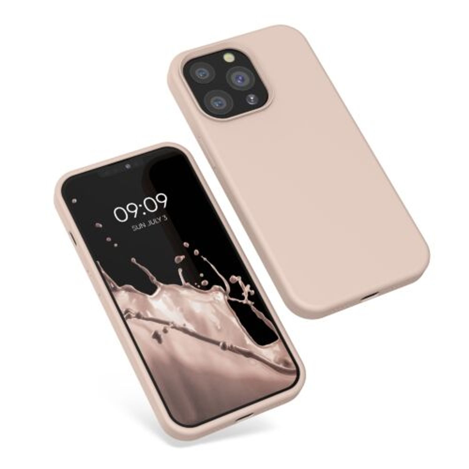 Husa pentru Apple iPhone 13 Pro, Silicon, Crem, 55880.225, Kwmobile fotografia produsului View 2 L