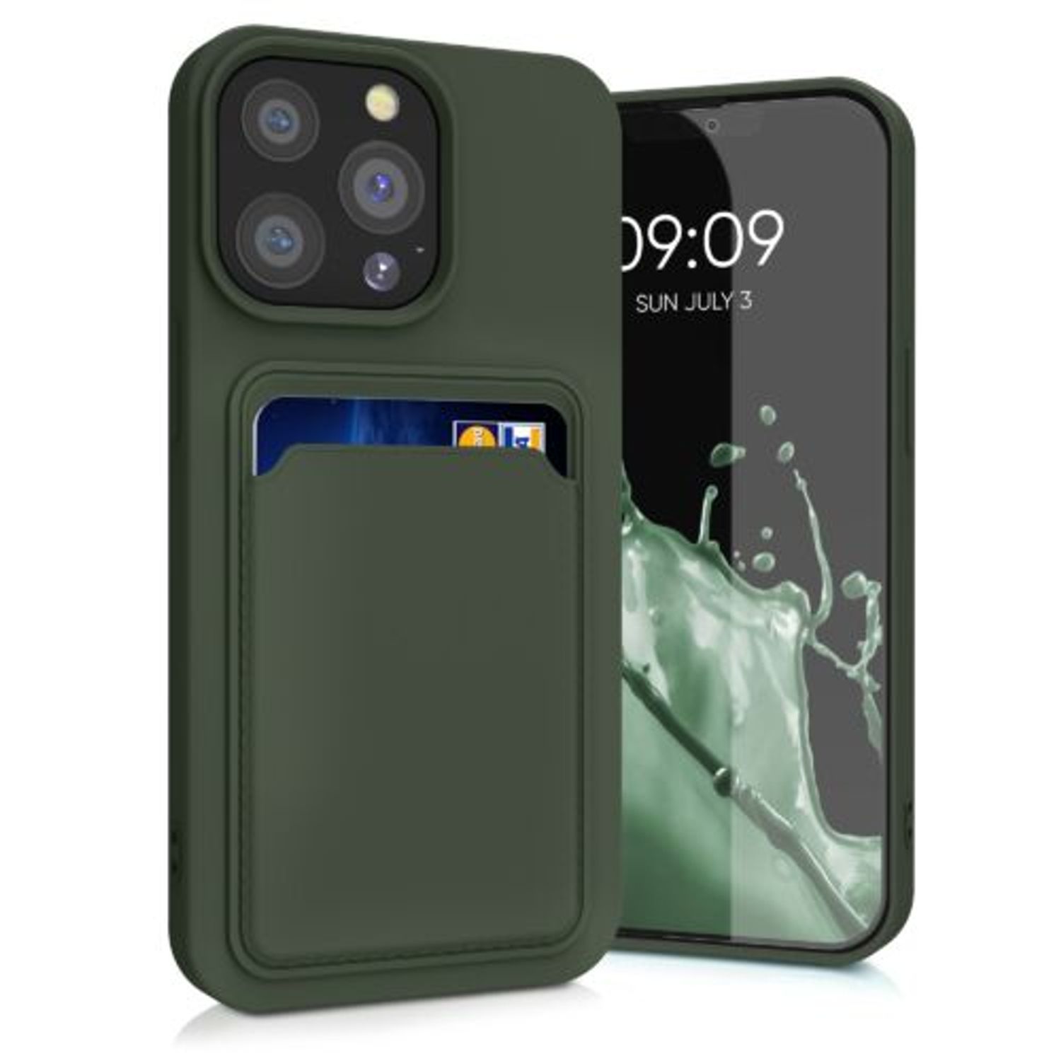 Husa pentru Apple iPhone 13 Pro, Silicon, Verde, 55969.80, Kwmobile fotografia produsului View 2 L