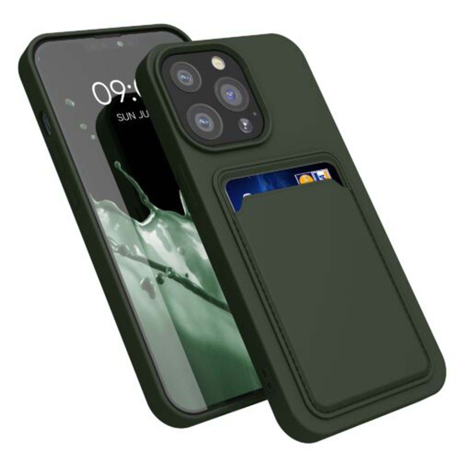 Husa pentru Apple iPhone 13 Pro, Silicon, Verde, 55969.80, Kwmobile fotografia produsului
