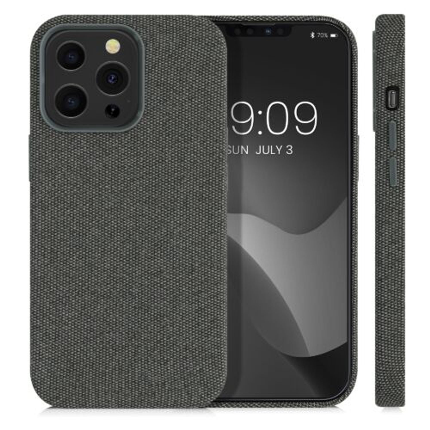 Husa pentru Apple iPhone 13 Pro, Textil, Gri, 56772.22, Kwmobile fotografia produsului View 2 L