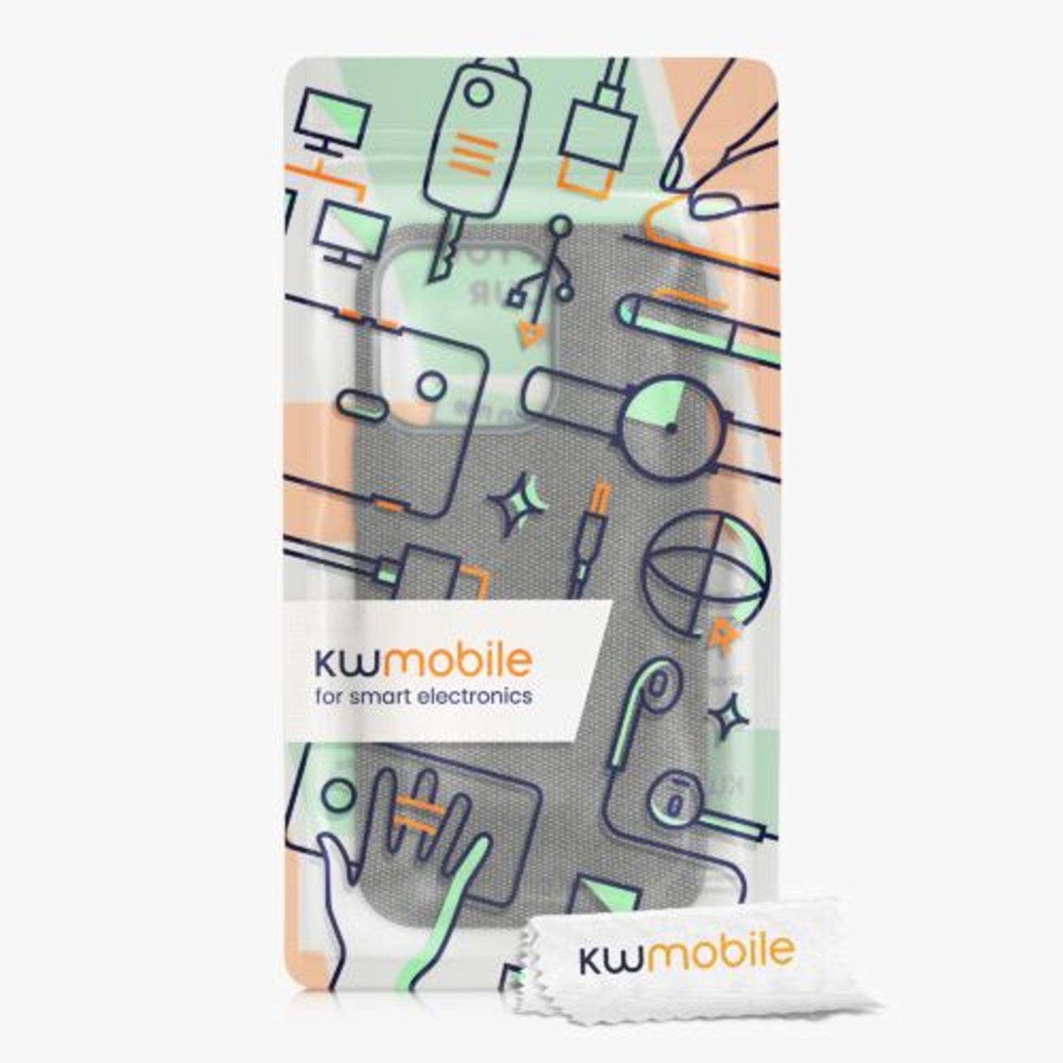 Husa pentru Apple iPhone 13 Pro, Textil, Gri, 56772.22, Kwmobile fotografia produsului View 7 L