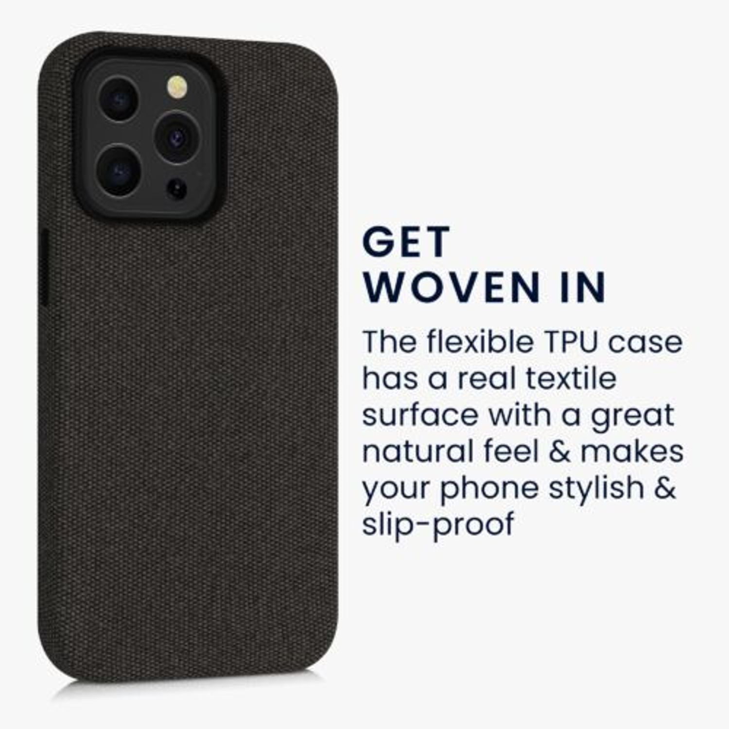 Husa pentru Apple iPhone 13 Pro, Textil, Gri, 56772.19, Kwmobile fotografia produsului View 5 L