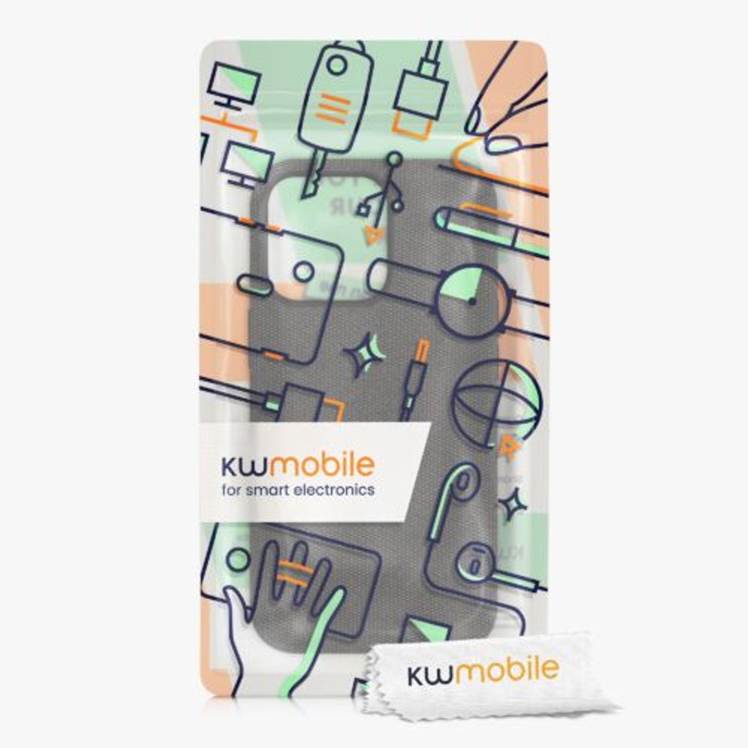 Husa pentru Apple iPhone 13 Pro, Textil, Gri, 56772.19, Kwmobile fotografia produsului View 8 L