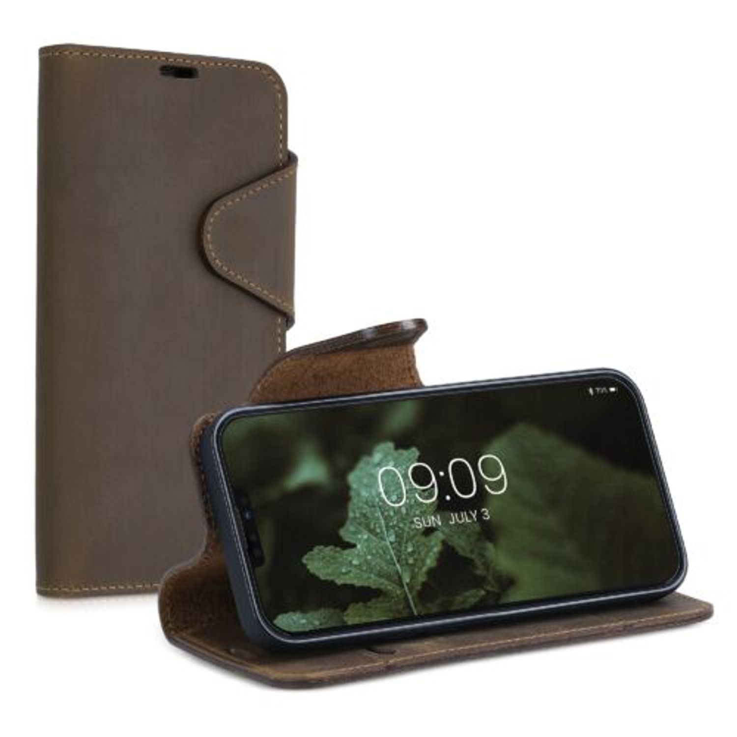 Husa pentru Apple iPhone 13 Pro Max, Piele naturala, Maro, 56778.05, kalibri fotografia produsului View 2 L