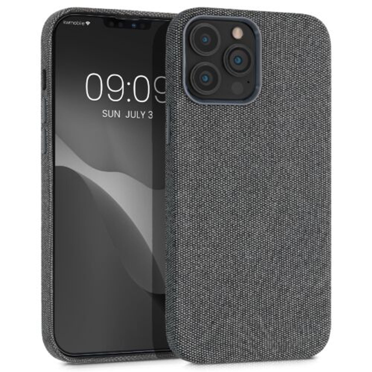 Husa pentru Apple iPhone 13 Pro Max, Textil, Gri, 56773.22, Kwmobile fotografia produsului