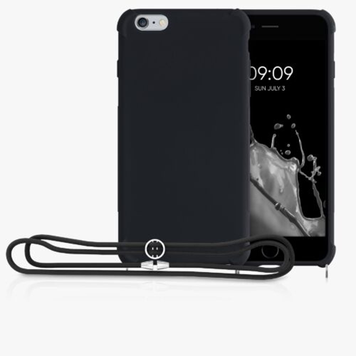 Husa pentru Apple iPhone 6 Plus/iPhone 6s Plus, Silicon, Negru, 56274.01, Kwmobile fotografia produsului View 7 L