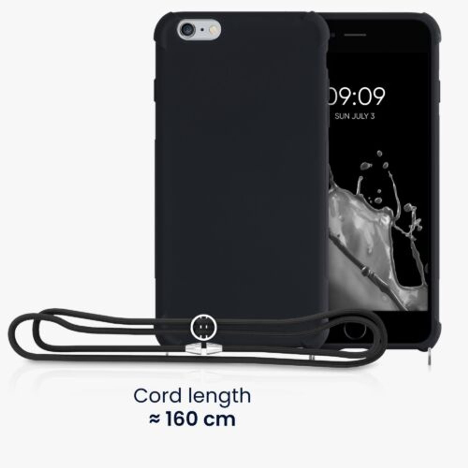 Husa pentru Apple iPhone 6 Plus/iPhone 6s Plus, Silicon, Negru, 56274.01, Kwmobile fotografia produsului View 3 L