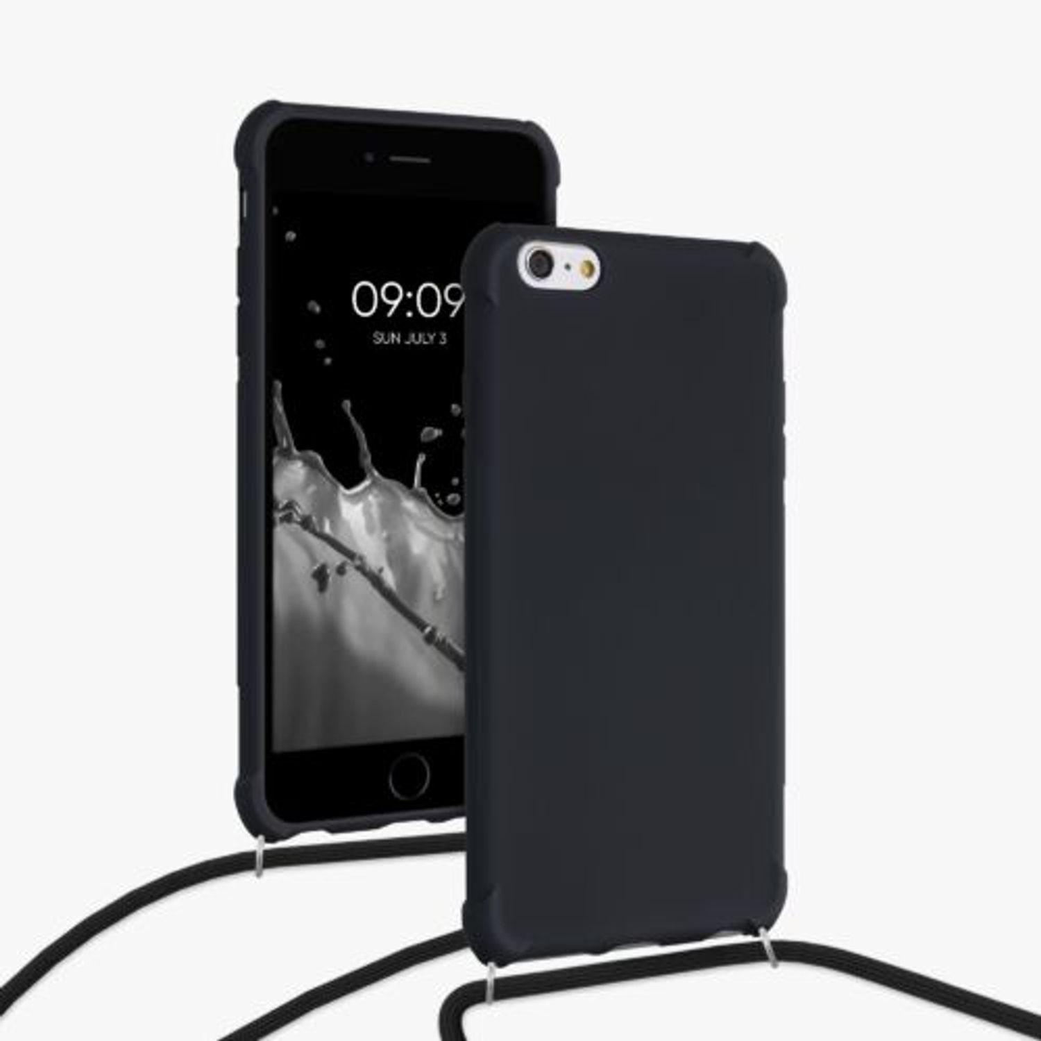 Husa pentru Apple iPhone 6 Plus/iPhone 6s Plus, Silicon, Negru, 56274.01, Kwmobile fotografia produsului View 4 L