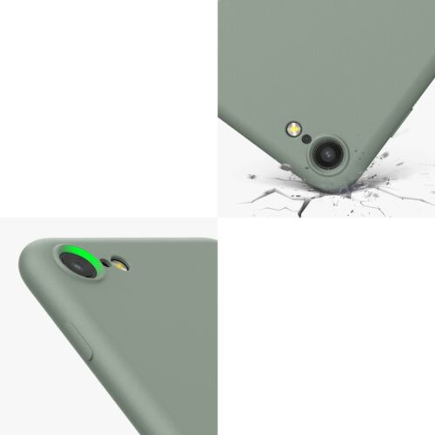 Husa pentru Apple iPhone 8/iPhone 7/iPhone SE 2, Silicon, Verde, 49979.172, Kwmobile fotografia produsului View 9 L