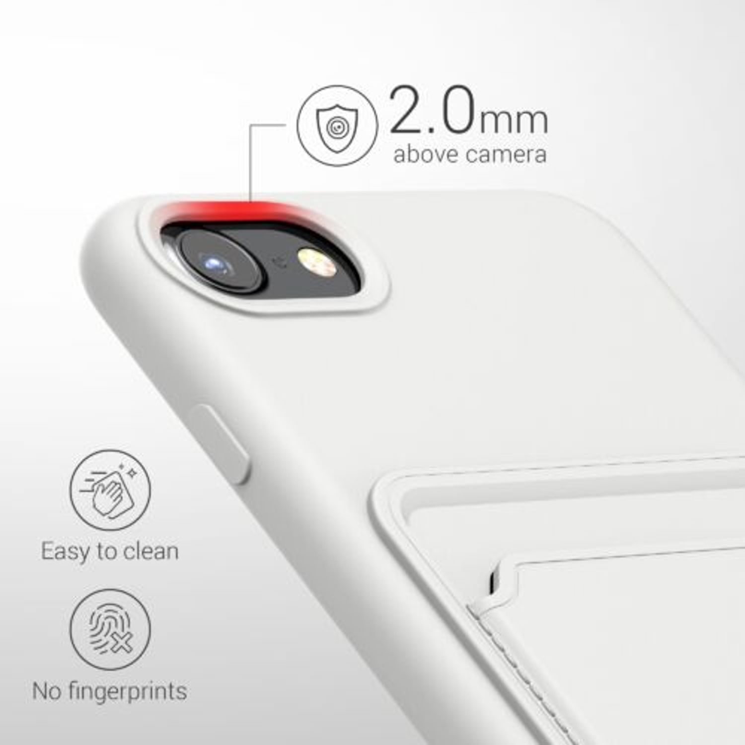 Husa pentru Apple iPhone 8/iPhone 7/iPhone SE 2, Silicon, Alb, 55117.02, Kwmobile fotografia produsului View 3 L