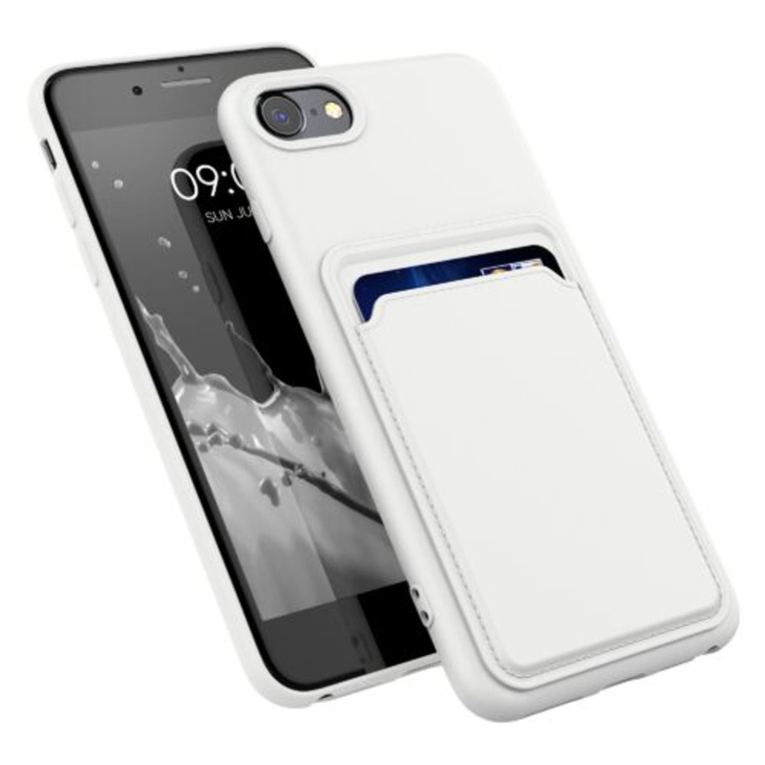 Husa pentru Apple iPhone 8/iPhone 7/iPhone SE 2, Silicon, Alb, 55117.02, Kwmobile fotografia produsului View 2 L
