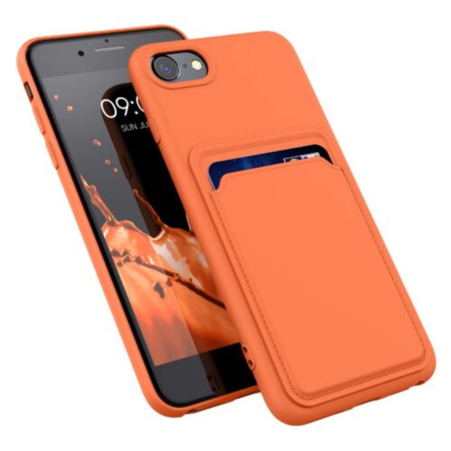 Husa pentru Apple iPhone 8/iPhone 7/iPhone SE 2, Silicon, Portocaliu, 55117.29, Kwmobile fotografia produsului View 2 L